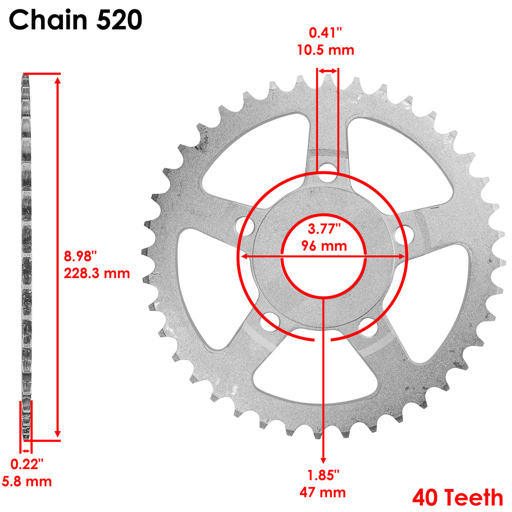 Caltric Rear Wheel Chain Sprocket Replacement for Honda ATC200 X (1983–1985)