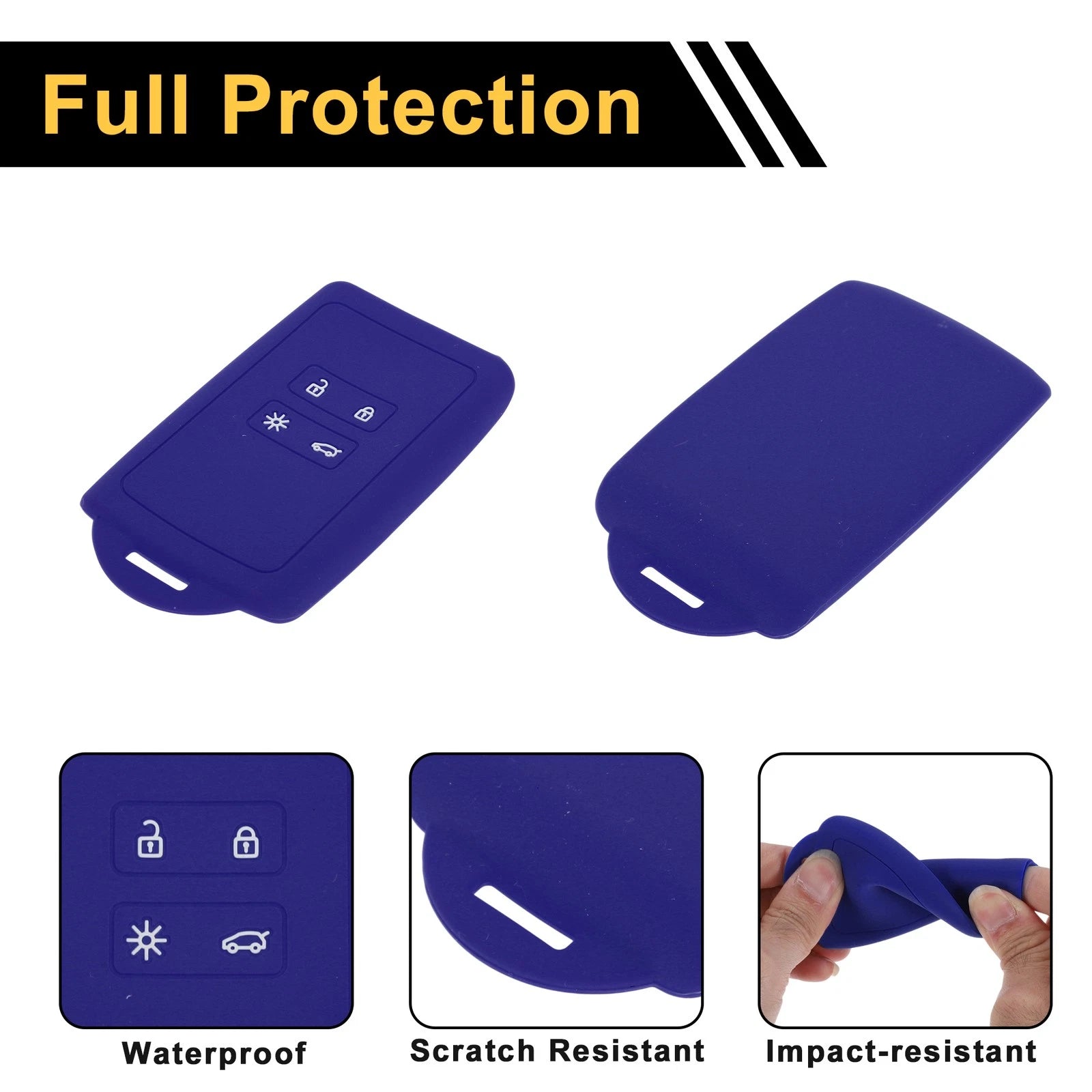 Blue TPU Car Key Case for Renault Clio (2012–2019)