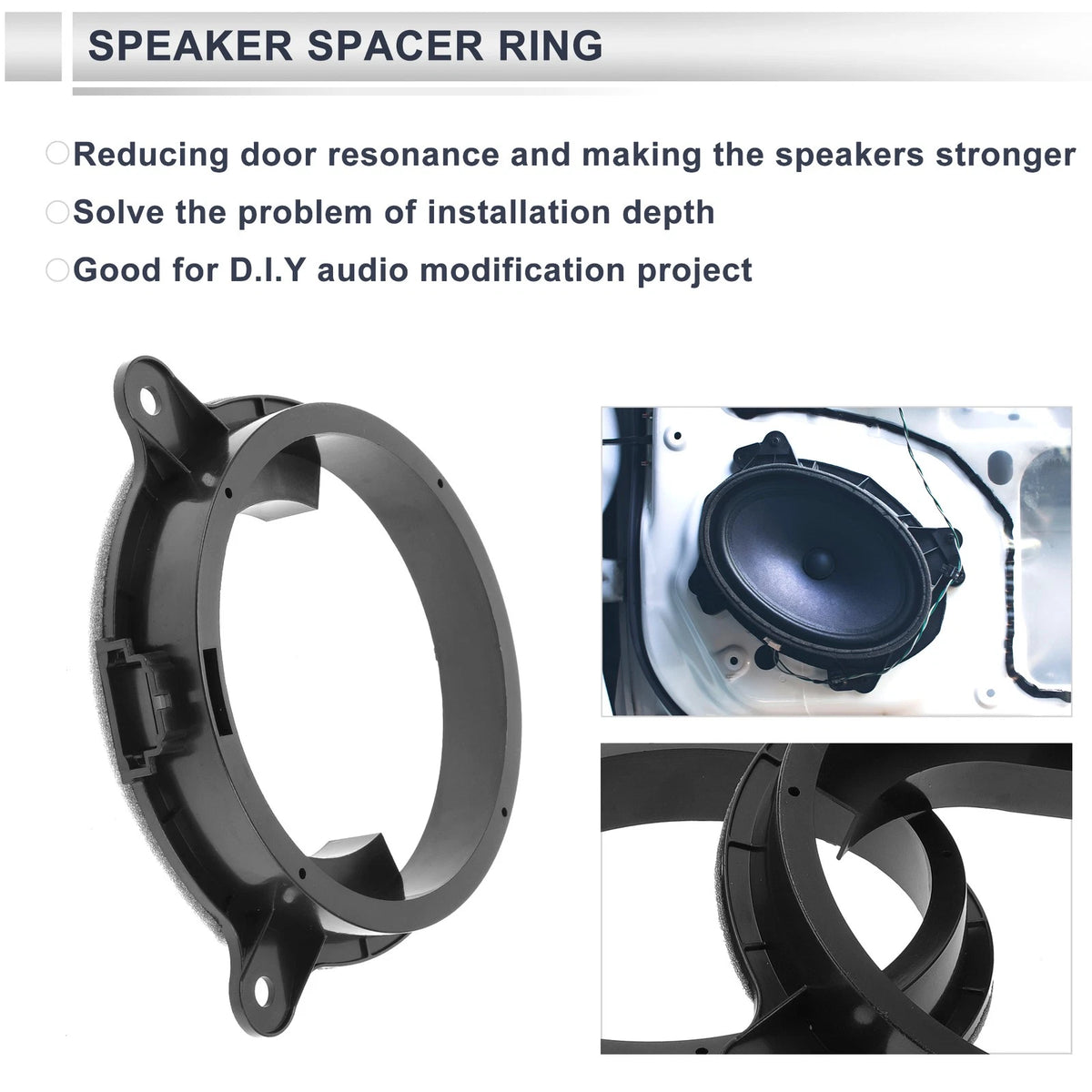 Set of 2 Speaker Spacer Rings for Mazda 6.5"