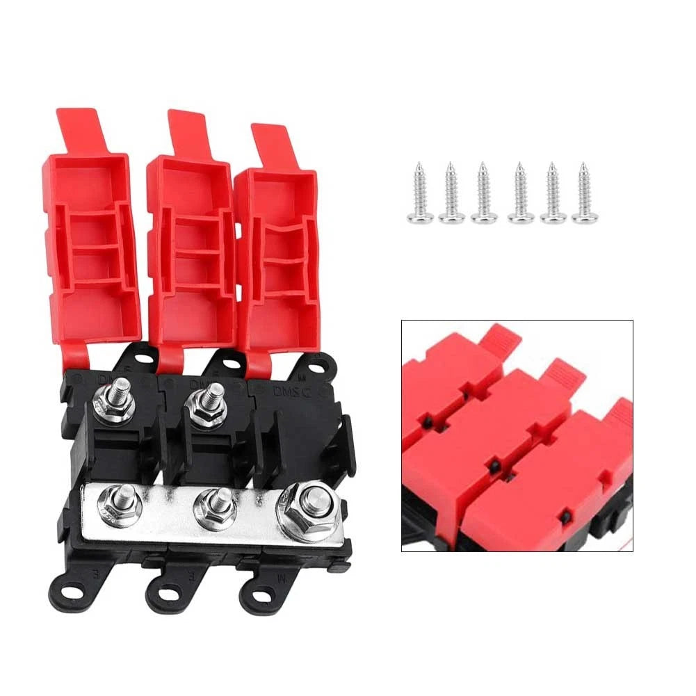 200A Bolt Type Fork Fuse Holder for Vehicle Applications (1 Inlet 2 Outlets)