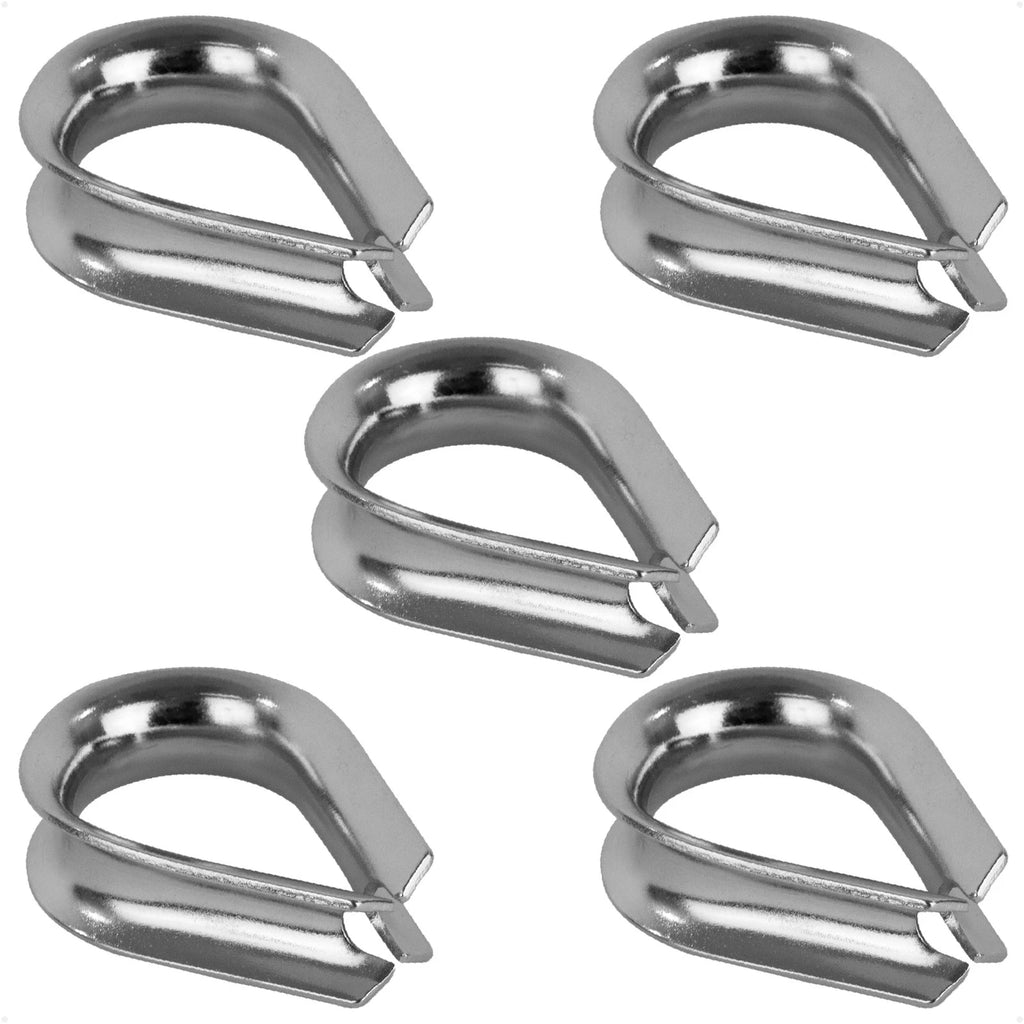 5-Pack Stainless Steel Thimble for 5/8" Wire Rope Cable (FO1449-M5)