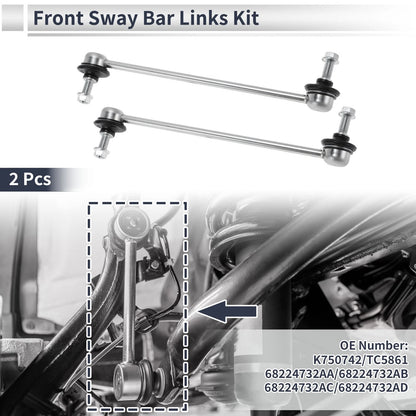 Set of 2 Front Stabilizer Bar Links for Jeep Cherokee (2014–2023) No.K750742/TC5 861