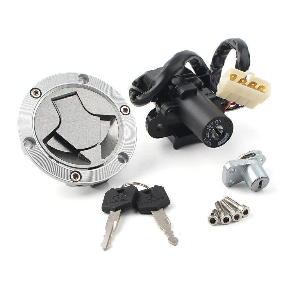Ignition Switch Fuel Gas Cap Seat Lock Key Set for Kawasaki Ninja 250R 300 (2008–2017)