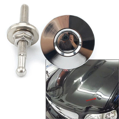 1x Silver Push Button Quick Release Hood Pins for Car Bumper