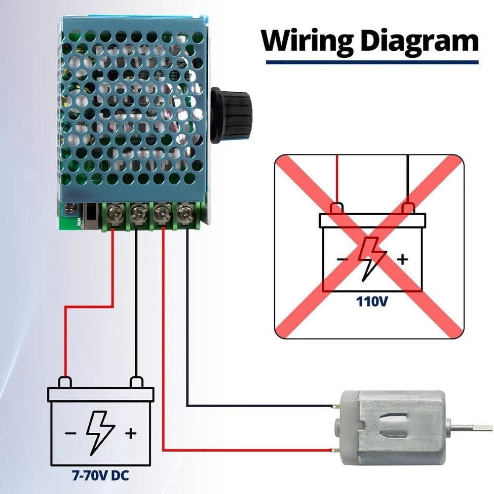 DC Motor Speed Regulator 30A for PWM Adjustable (7V–70V)
