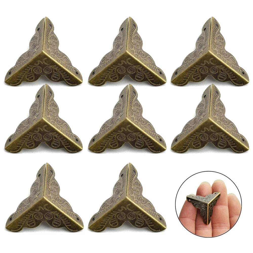 8/12/16Pcs Desk Corner Protector Retro Jewelry Box Furniture Edge Guard Hardware