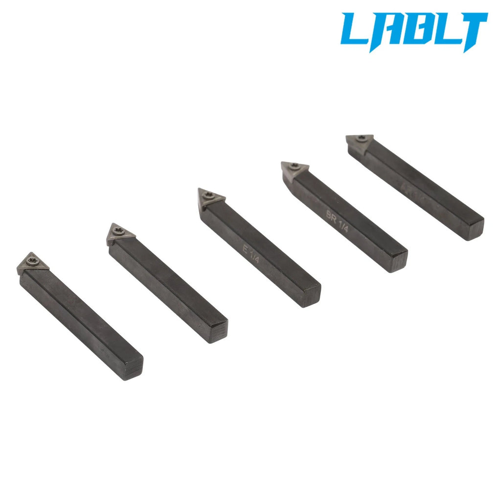 Set of 5 Indexable Carbide C6 Insert Tool Bits for Mini Lathe
