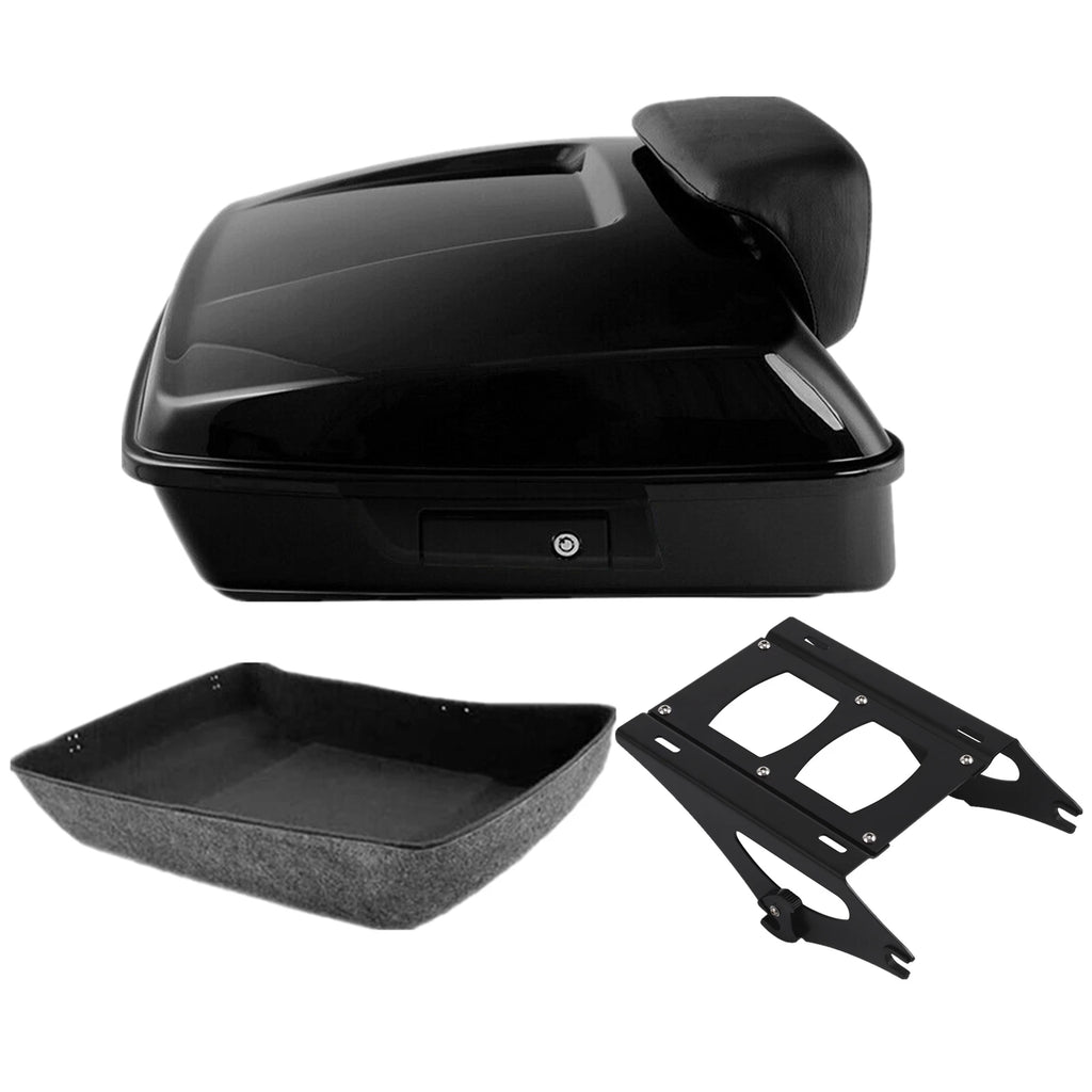 Chopped Trunk Backrest Pad Mount Rack for Harley Touring Glide (2014–2026)