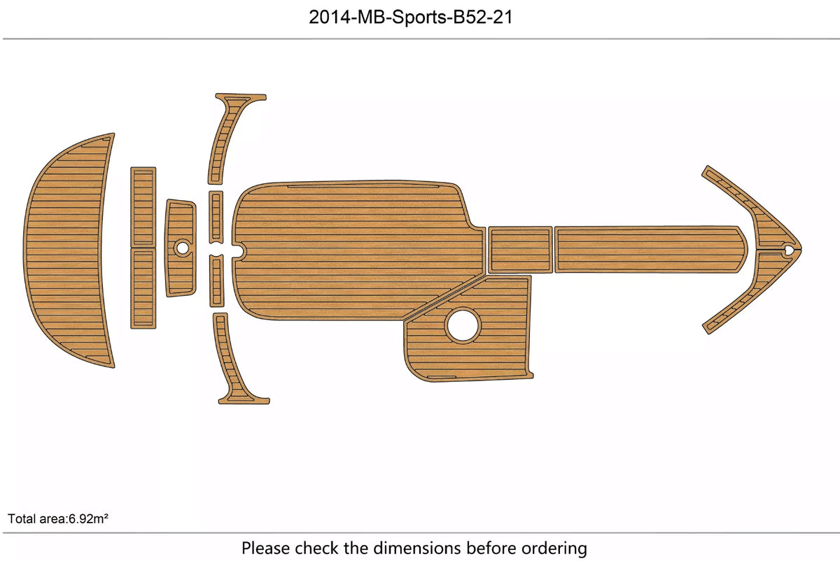 EVA Pad Foam Teak Deck Flooring for MB Sports B52 21 (2014)
