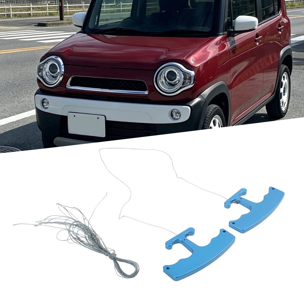 Car Decal Removal Tool with Alloy Body and High-Strength PE Cable
