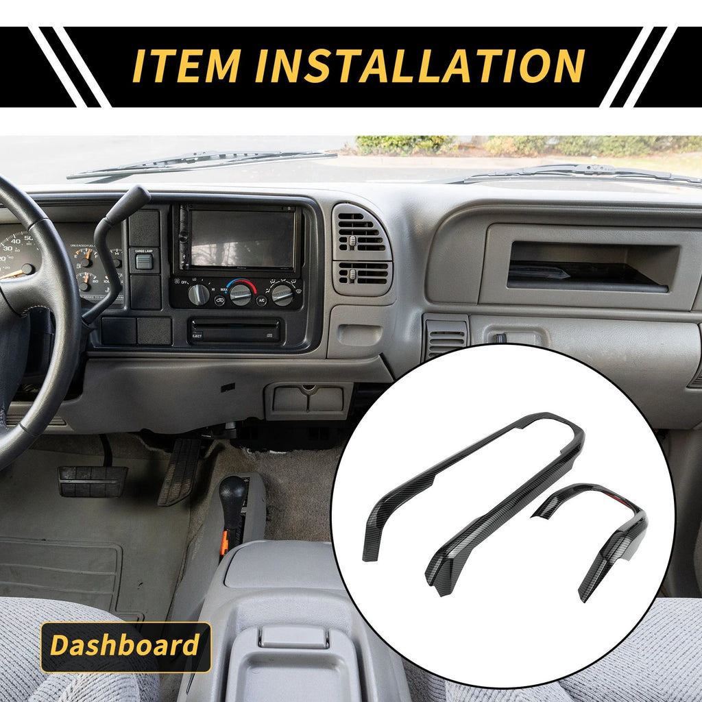 Dashboard Panel Cover Trim Carbon Fiber Pattern Set for Toyota Tacoma (2016–2023)
