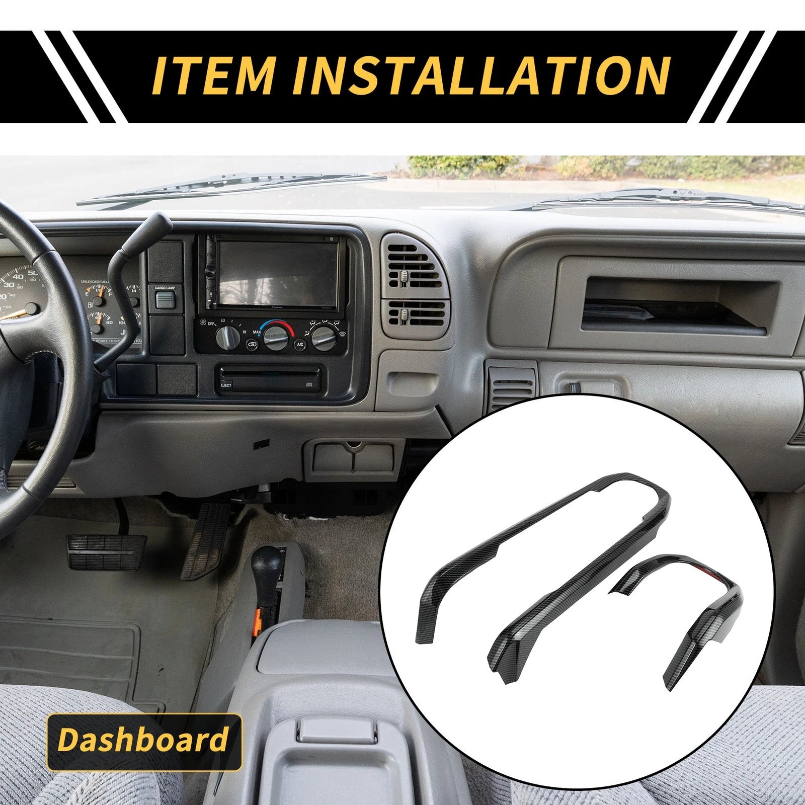 Dashboard Panel Cover Trim Carbon Fiber Pattern Set for Toyota Tacoma (2016–2023)