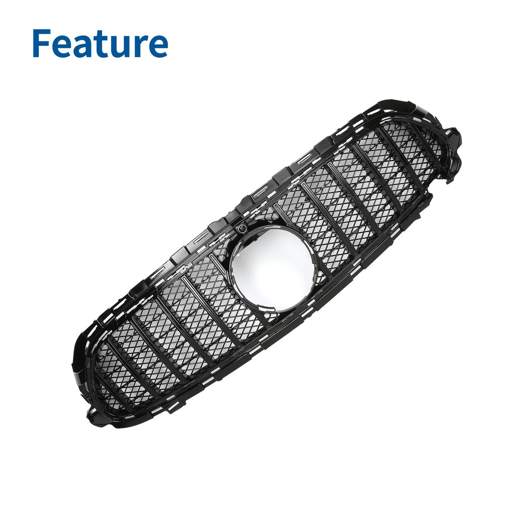 Front Upper Bumper Grille for Mercedes E200 AMG Body Styling Black (2010–2018)