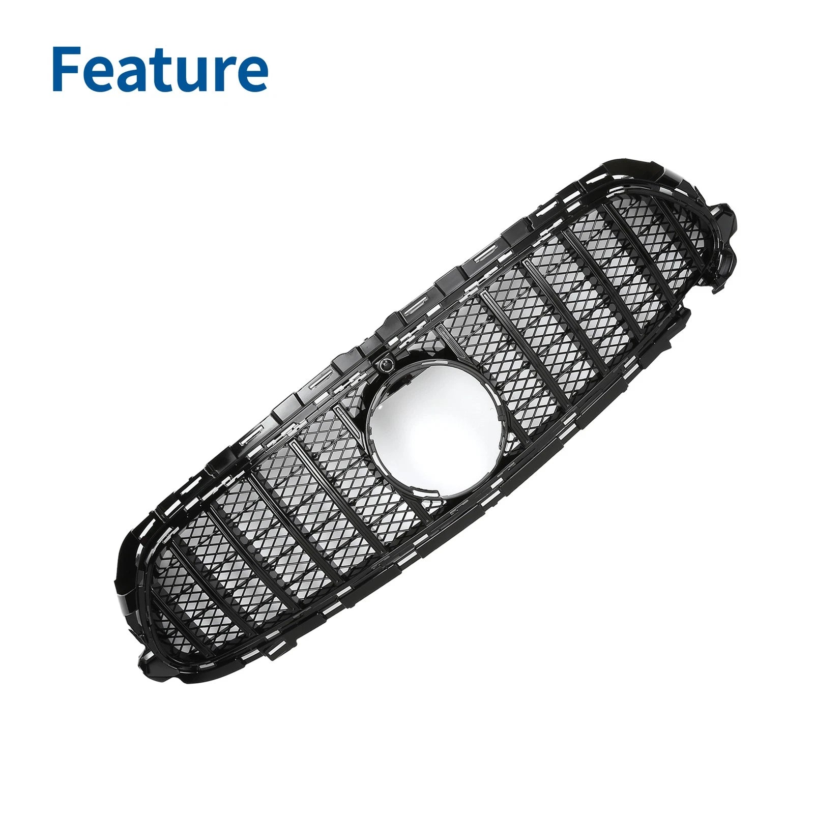 Front Upper Bumper Grille for Mercedes E200 AMG Body Styling Black (2010–2018)