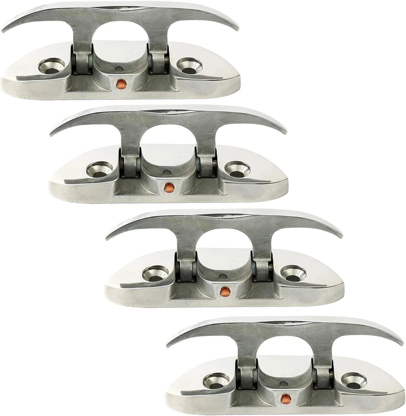 Set of 4 Folding Flip-up Cleats for Marine Boat Dock (Heavy Duty Stainless Steel)