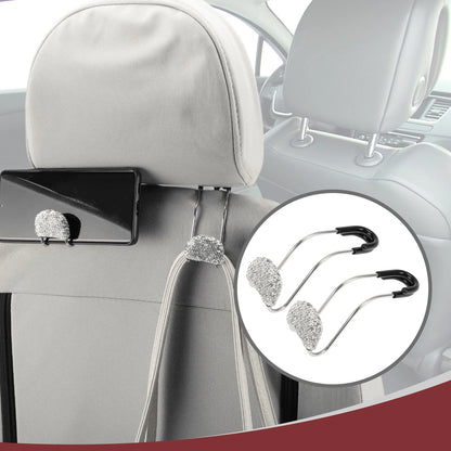 2 Pcs Universal Car Seat Headrest Hook for Purses and Bags (4.69"x1.57")