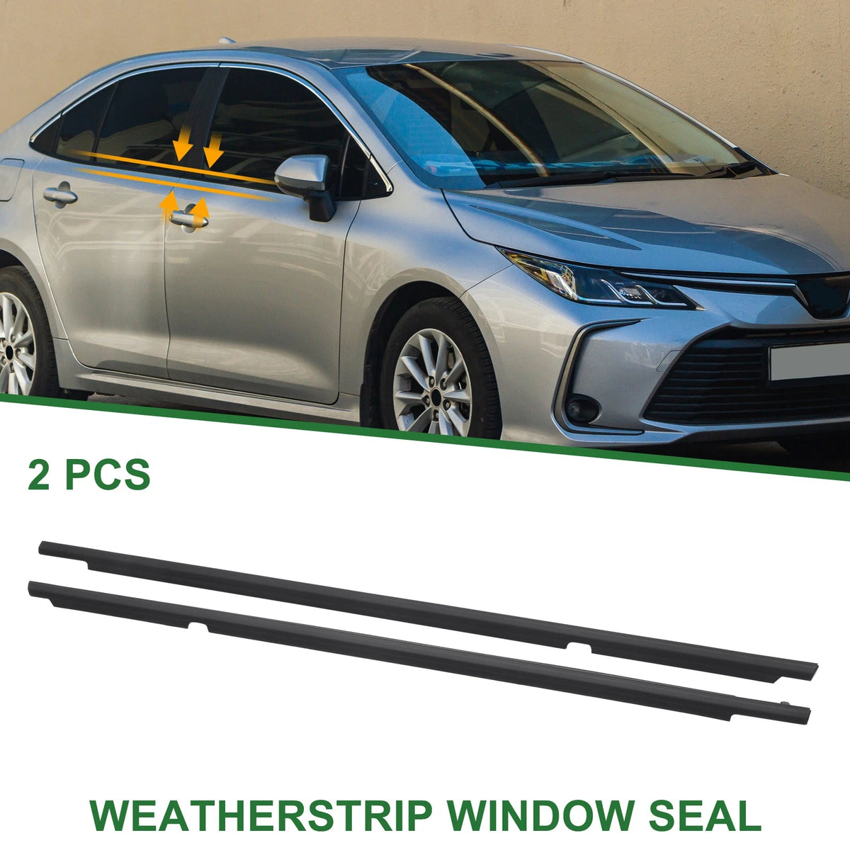 2pcs Weatherstrip Window Seal No.7574002150 for Toyota Corolla