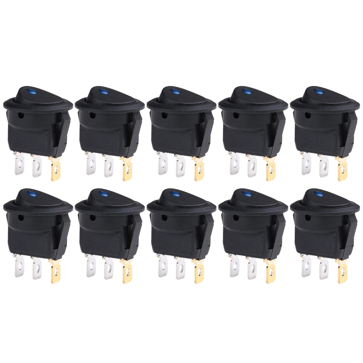 10 Pack LED Rocker Switch for Car Boat (12V)