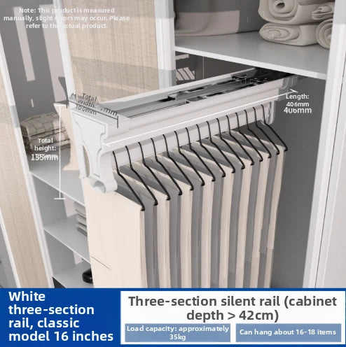 Aluminum Alloy Pants Hanger Slide Rail for Wardrobe Storage