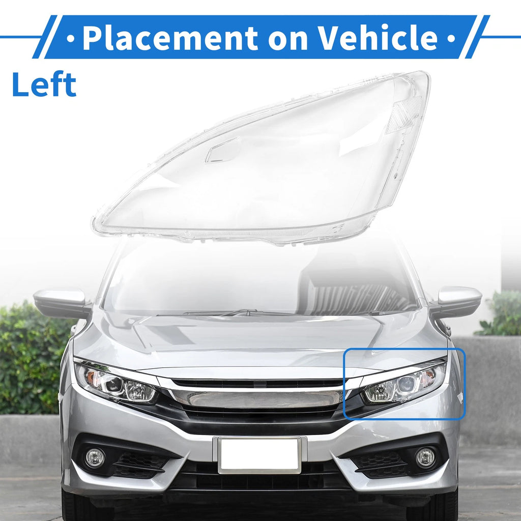 1 Pcs Headlight Lens Cover Front Left Replacement for Honda Accord (2003–2007)
