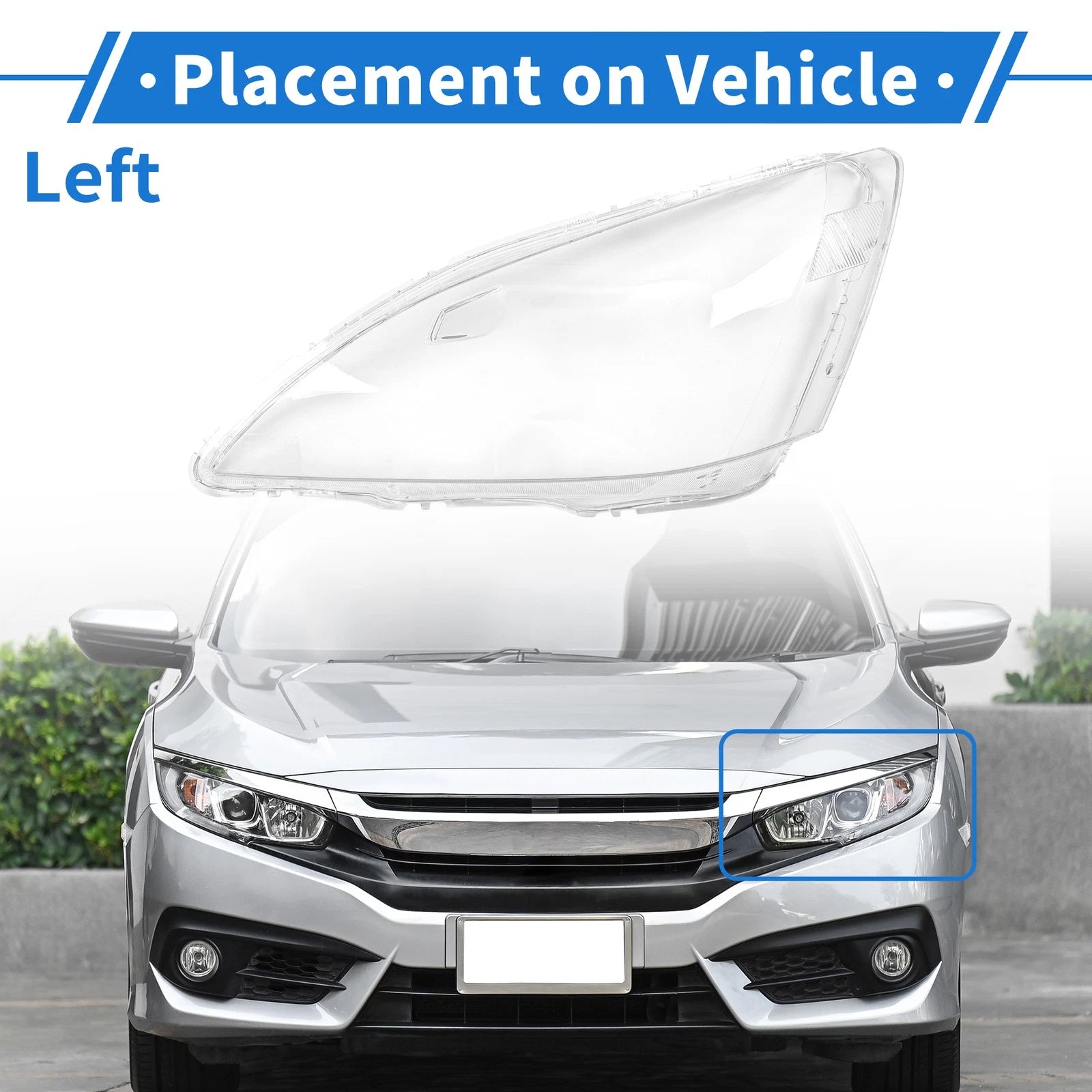 1 Pcs Headlight Lens Cover Front Left Replacement for Honda Accord (2003–2007)
