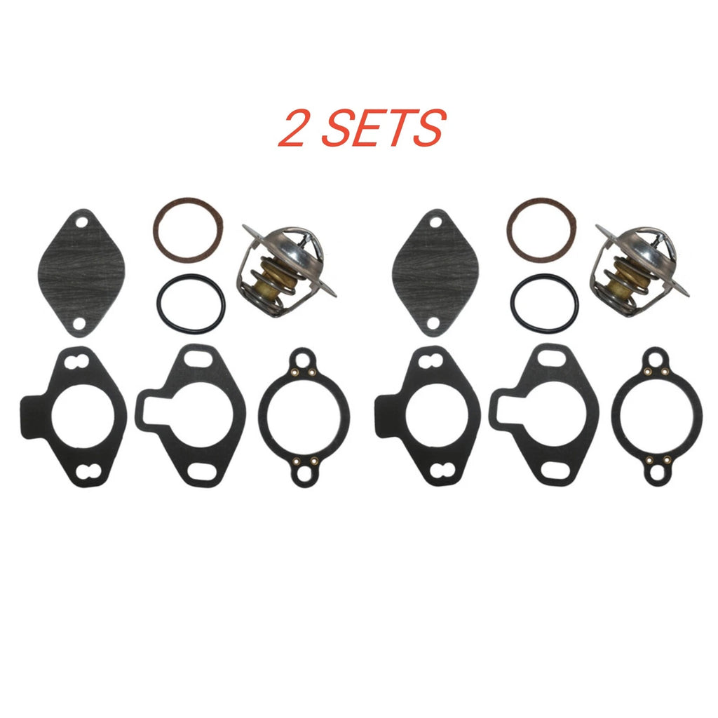 2X 140° Thermostat Kit & Gasket for Mercruiser V6 V8 (4.3 5.0 5.7 7.4) 807252Q4