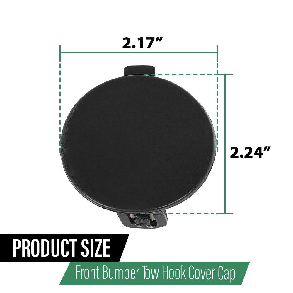 Set of 2 Front Bumper Tow Hook Plug Eye Cap Covers for Jeep Compass (2017–2021)