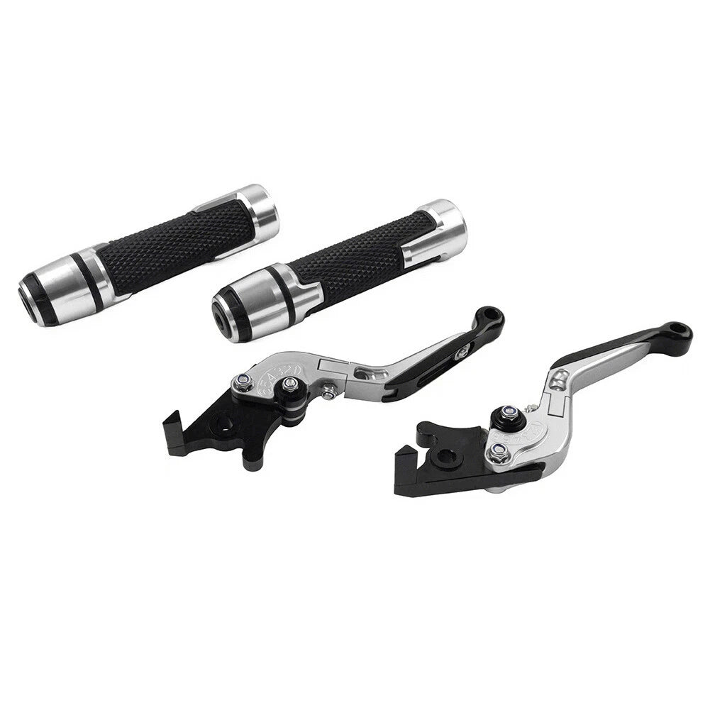 Silver Extendable Brake Clutch Levers Handlebar Grip Set For Speed Twin(1200cc)