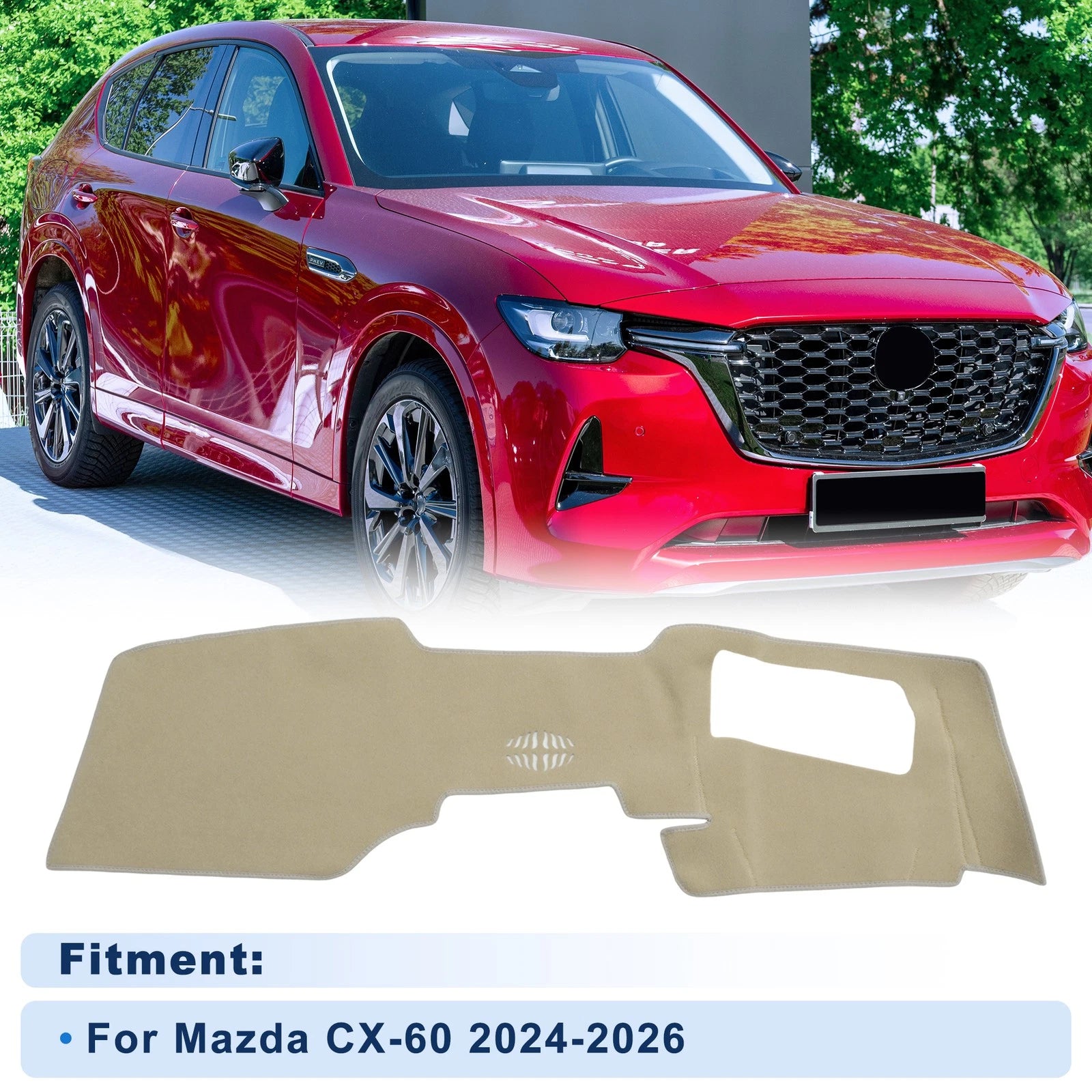 Dash Cover for Mazda CX-60 with HUD Dashboard Protection (2024–2026)