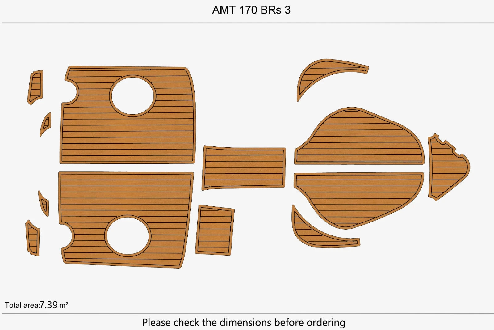 EVA Foam Teak Deck Flooring Mat for AMT 170 BRs