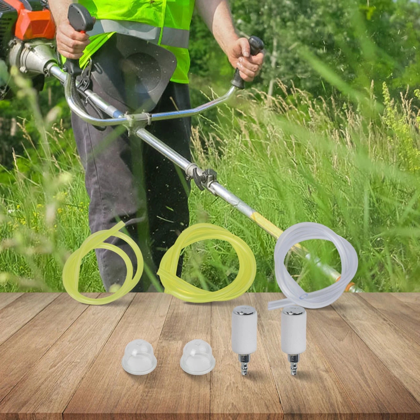7 Pcs Fuel Line Pipe & Filter & Primer Bulb for McCulloch Trimmer (210–250)