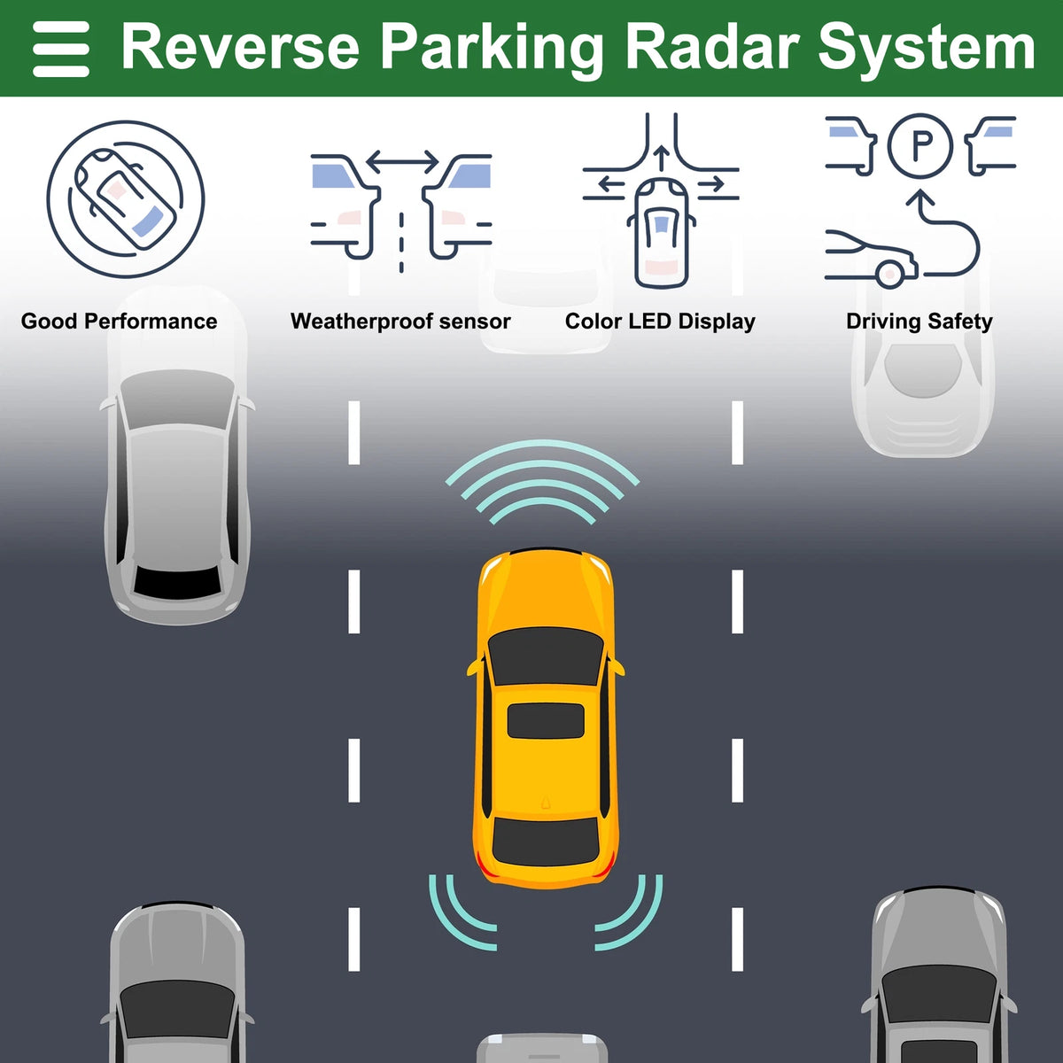 Reverse Backup Radar System Parking Sensors for
