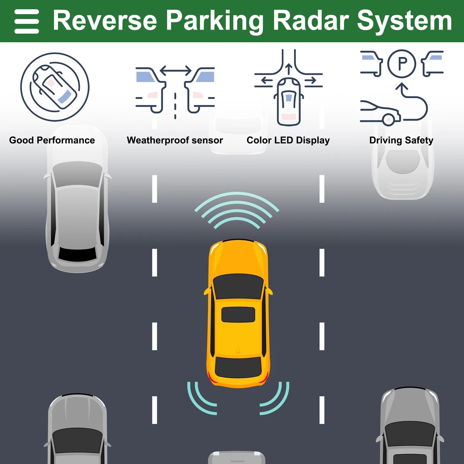 Reverse Backup Radar System Parking Sensors for