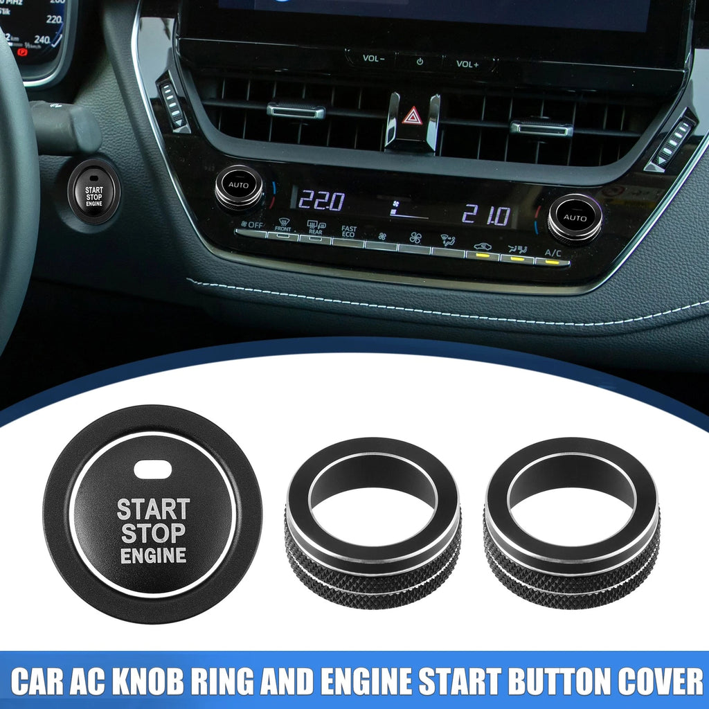 Engine Start Button and AC Knob Ring Cover Set for Toyota Corolla (2014–2018)