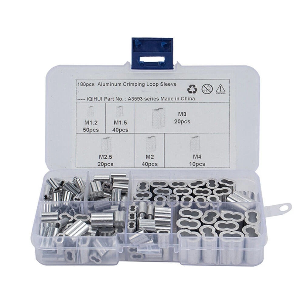 Set of 180 Double Barrel Ferrule Loop Sleeves for Wire Rope