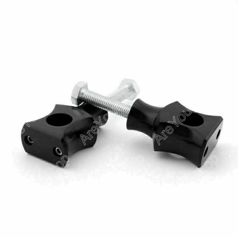 Set of 2 Black 7/8" 22mm Bar Clamp Risers for Dirt Bike ATV Quad