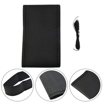 Steering Wheel Cover for DIY Hand Sewing (Black Leather)