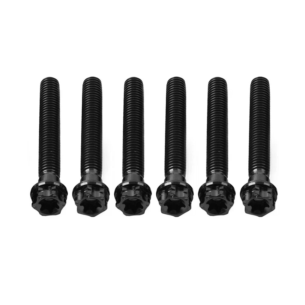 6X M10x55mm Titanium Torx Head Flange Screws for Motorcycle Bike