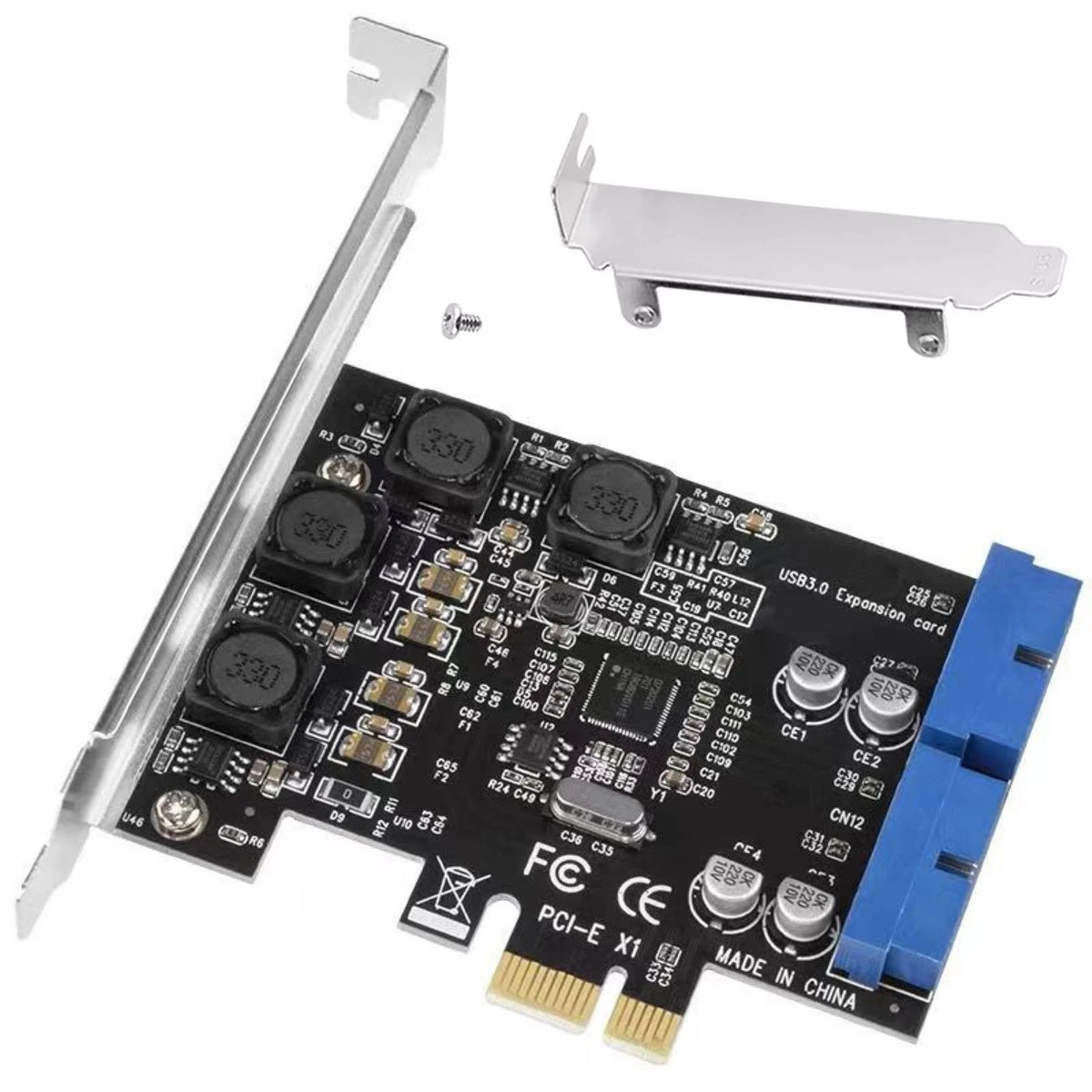 2X USB 3.0 Expansion Adapter Connector for PCIE 19Pin Header (4 Port)
