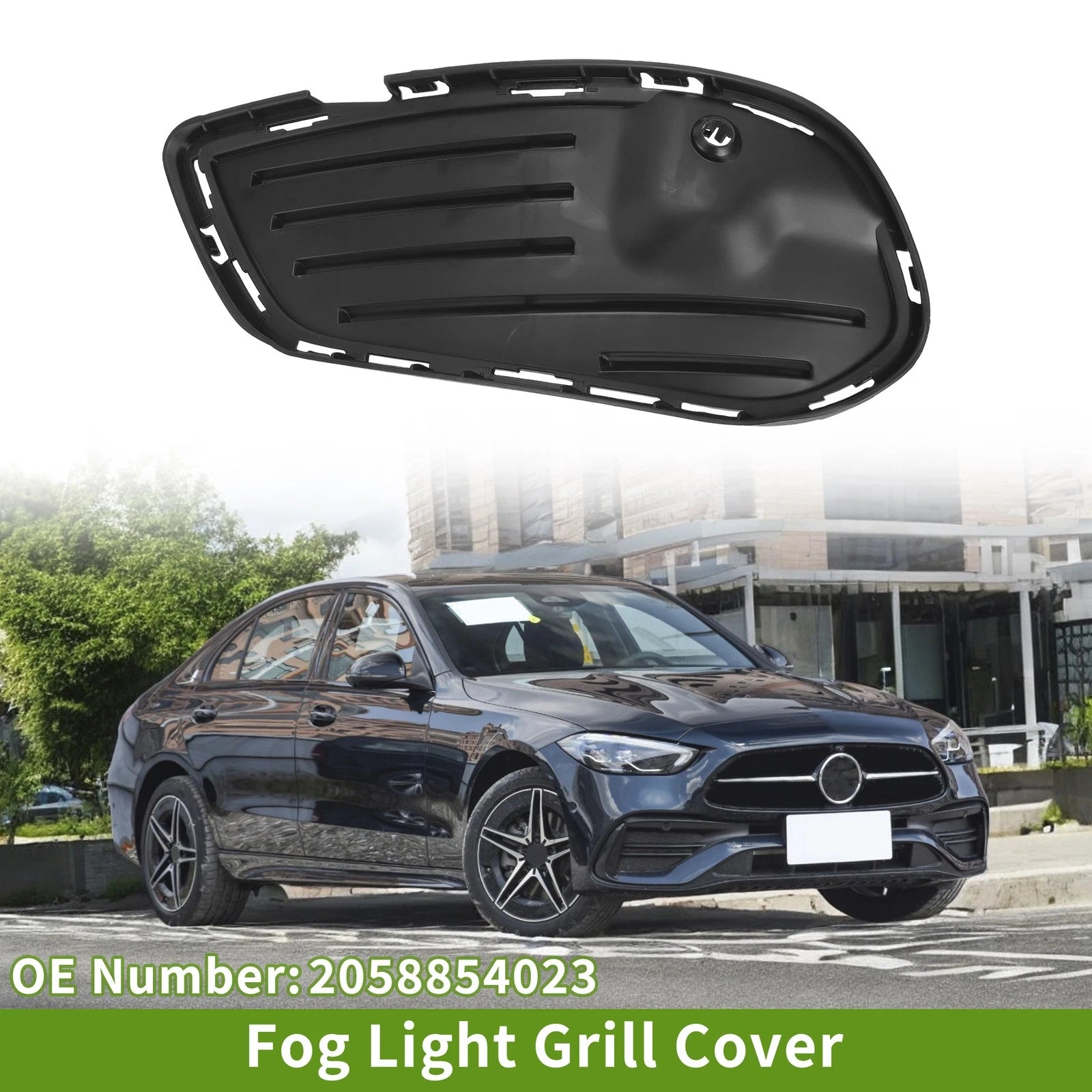 Front Left Fog Light Grill Replacement for Mercedes-Benz C300 (2017–2018)