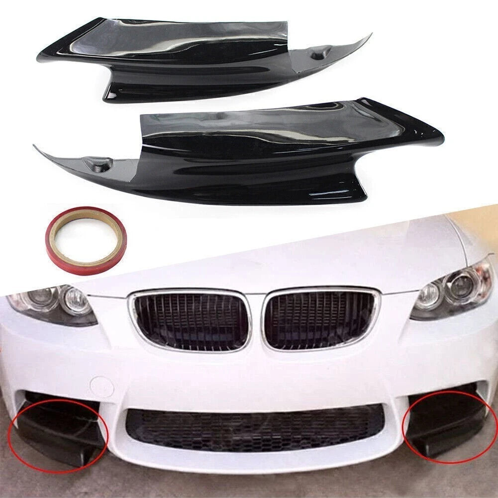 2X Gloss Black Front Bumper Splitters for BMW E92 M3 (2008–2013)