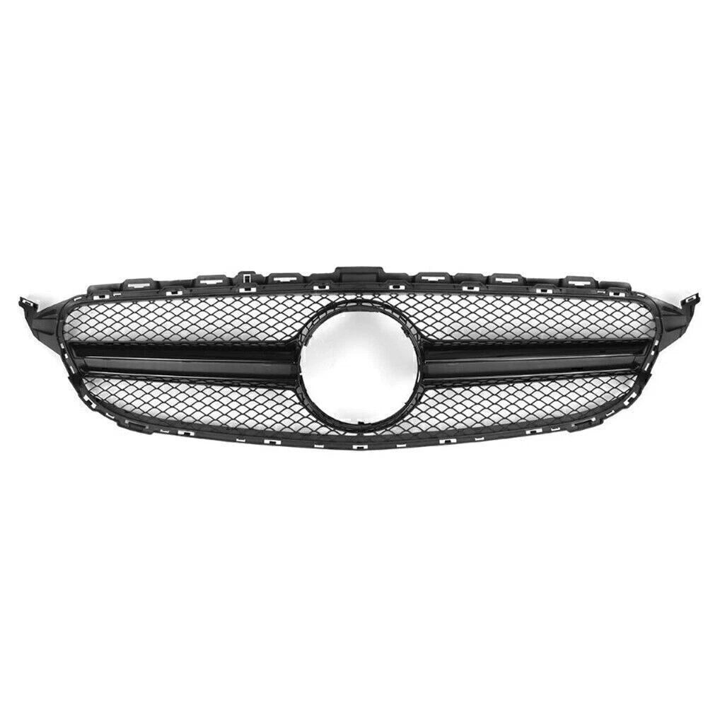 Black Upper Front Grille for Mercedes Benz W205 C250 C350 (2015–2023)