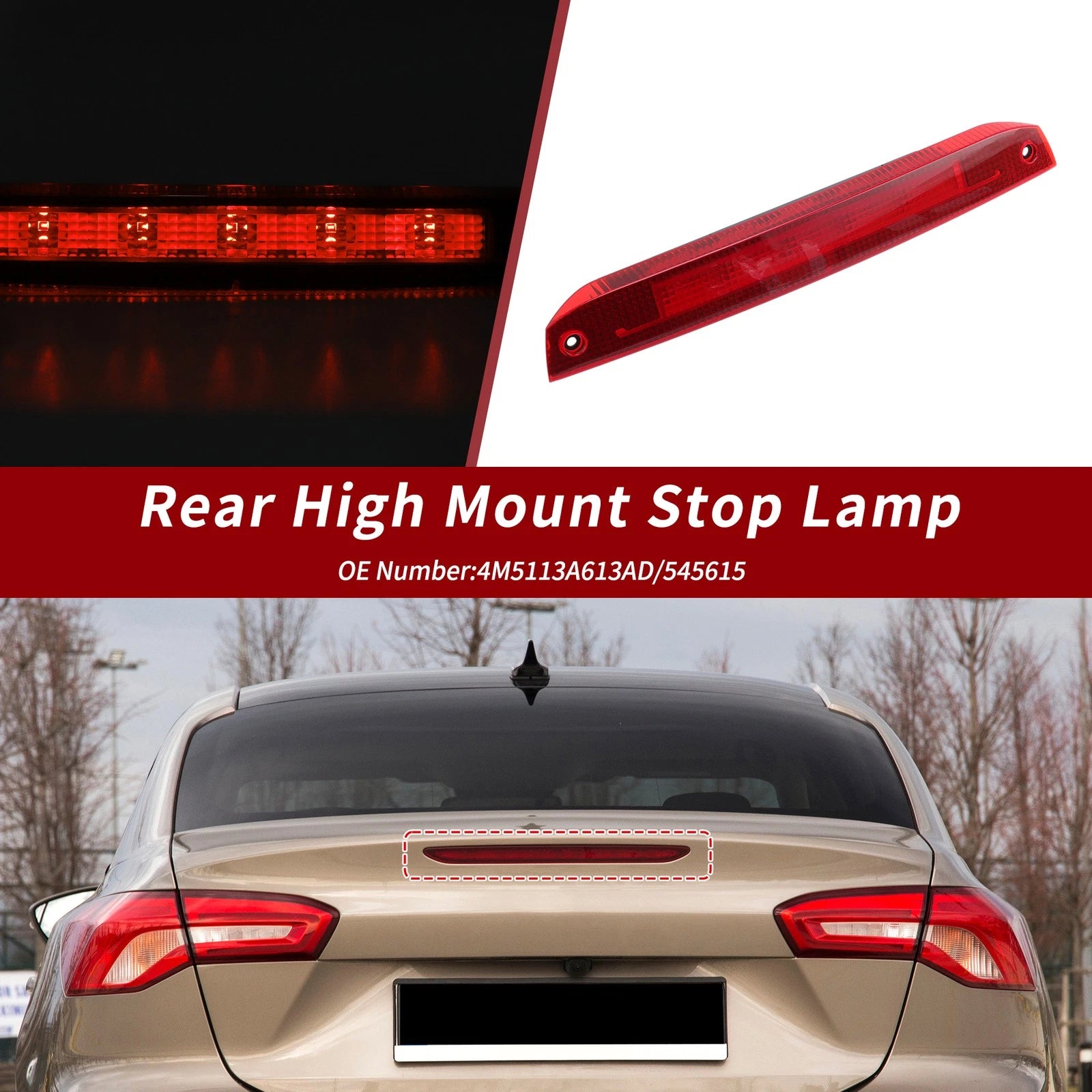 LED Third Brake Light for Ford Fiesta (2008–2017) 4M5113A613AD