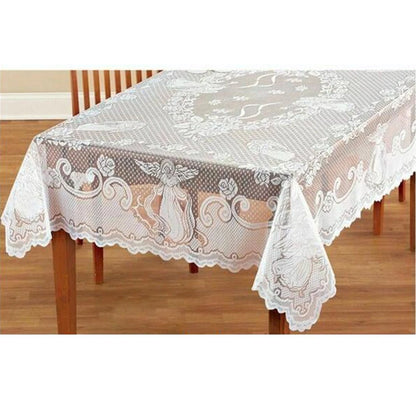 White Lace Rectangular Tablecloth for Parties