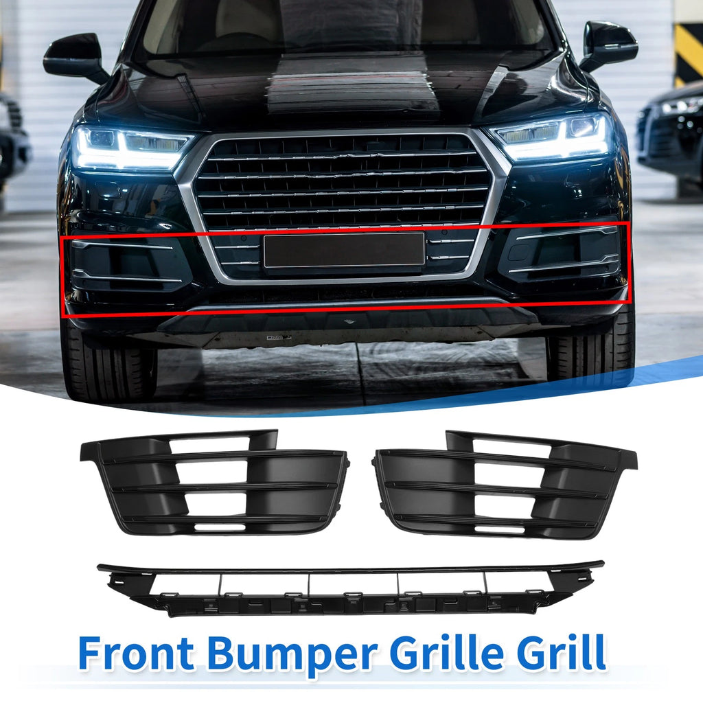 Front Lower Bumper Grille Grill Set for Audi Q7 (2016–2019) Sport Style
