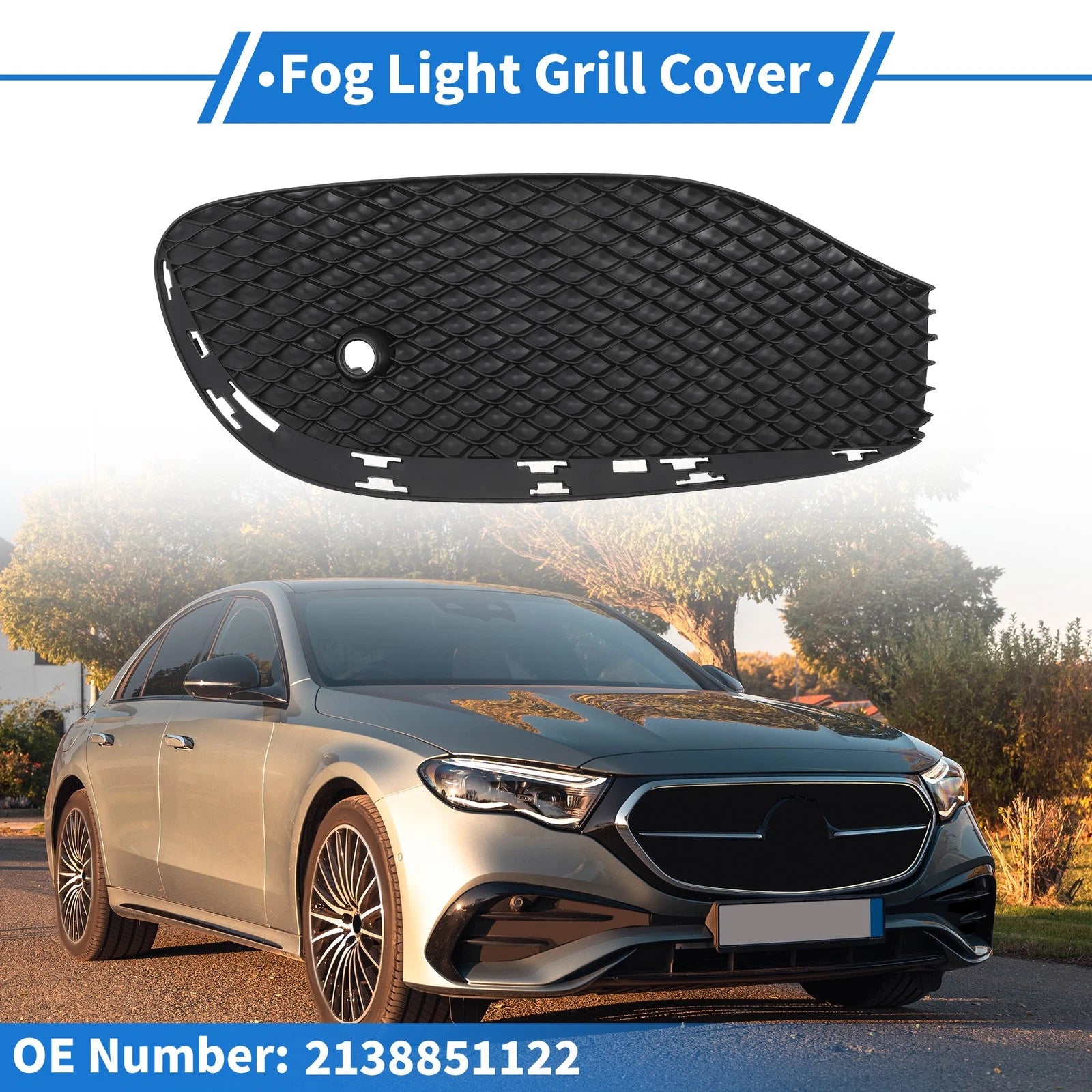 Front Left Fog Light Grill Replacement for Mercedes-Benz W213 (2016–2020)