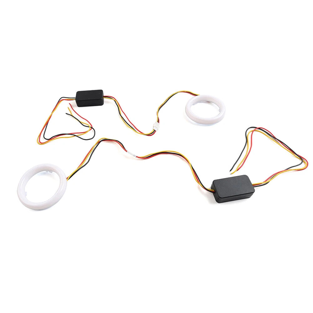 2X 80MM White Amber Switchback LED Angel Eyes for Car Headlight Retrofit