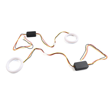 2X 80MM White Amber Switchback LED Angel Eyes for Car Headlight Retrofit