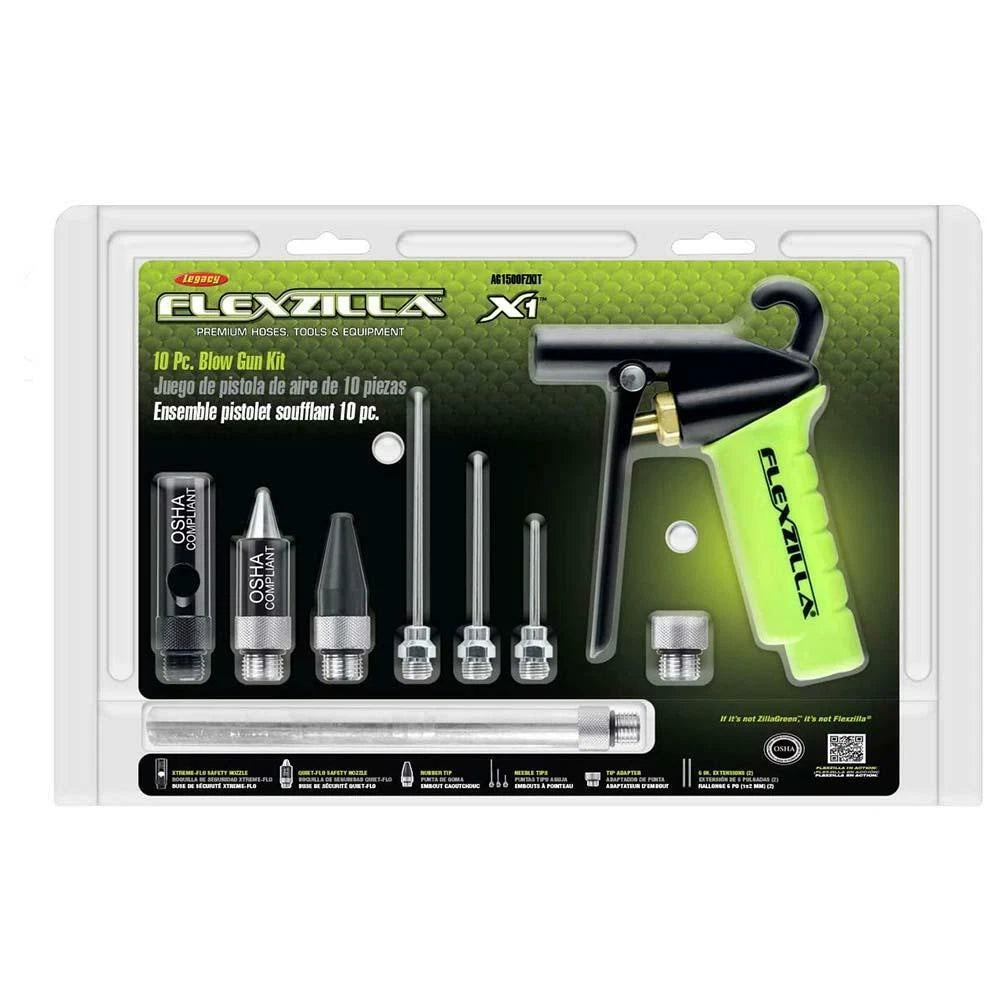 10 Piece Blow Gun Kit for Flexzilla AG1500FZKIT