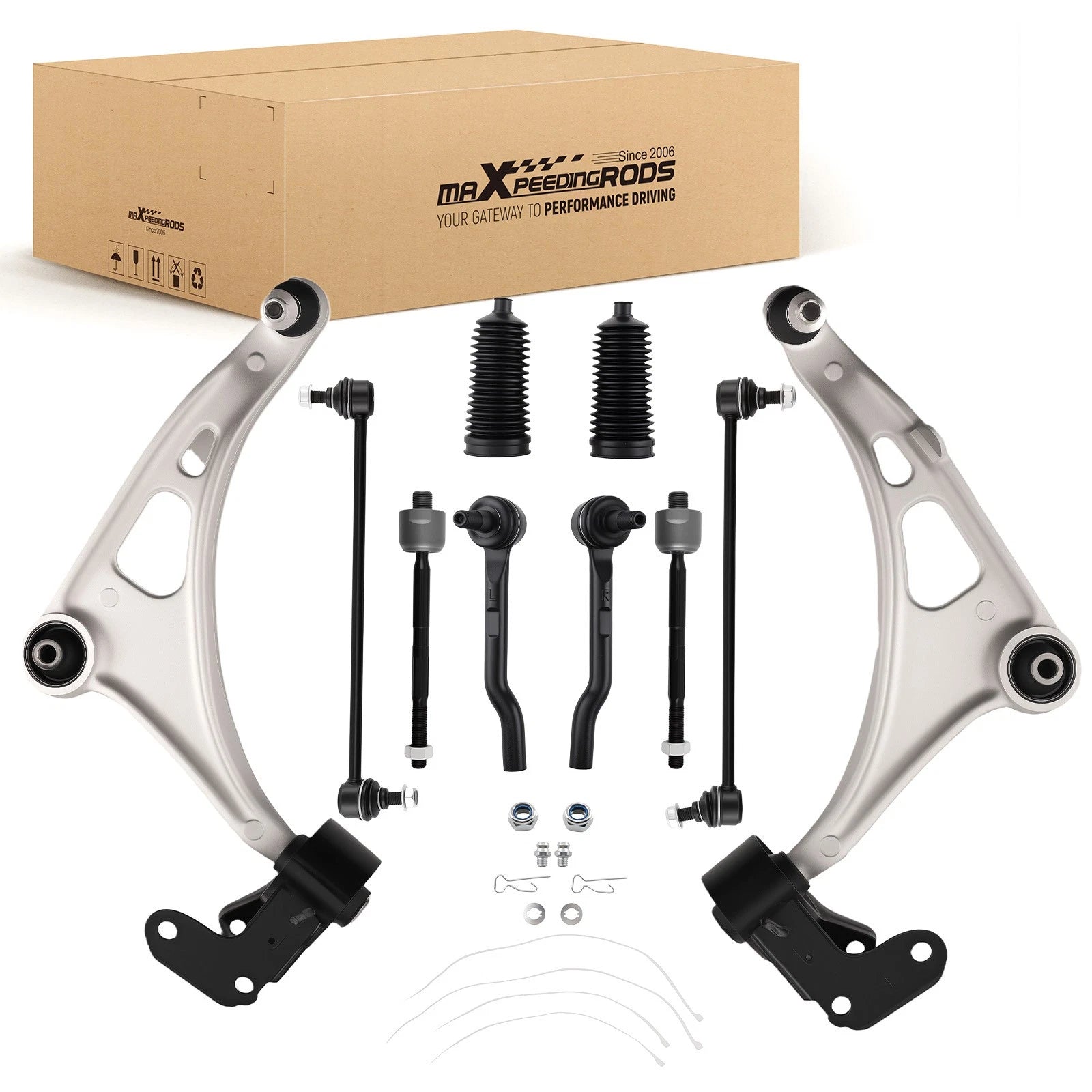 Front Lower Control Arms, Sway Bar, Tie Rods for Acura MDX, Pilot (2014–2021)